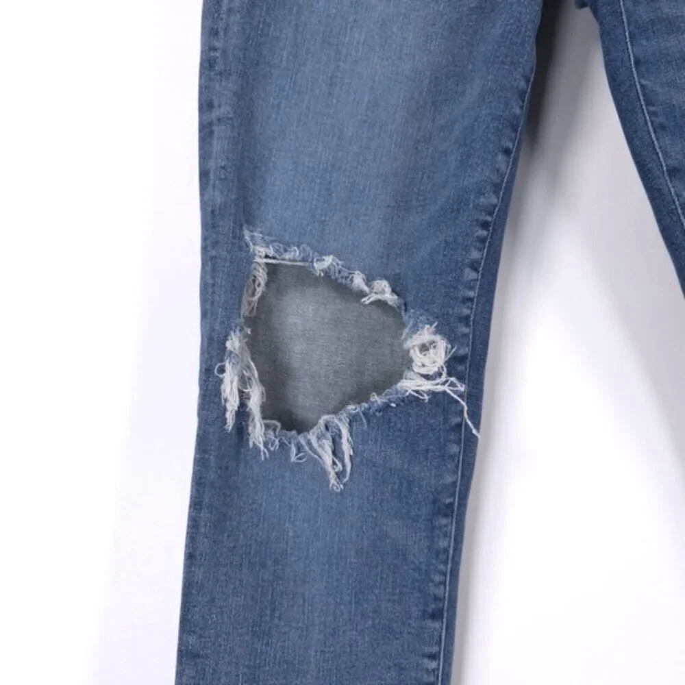 AGOLDE DISTRESSED Skinny Crop Jeans‎ Zip Fly A018 E843 Size 26